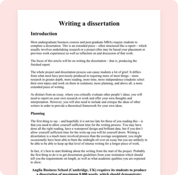 dissertation writing sample